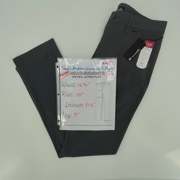 NWT Travis Matthew Majestic X Players Pants, Gray, Sz. 32 Outdoor Golf Preppy - Picture 9 of 9